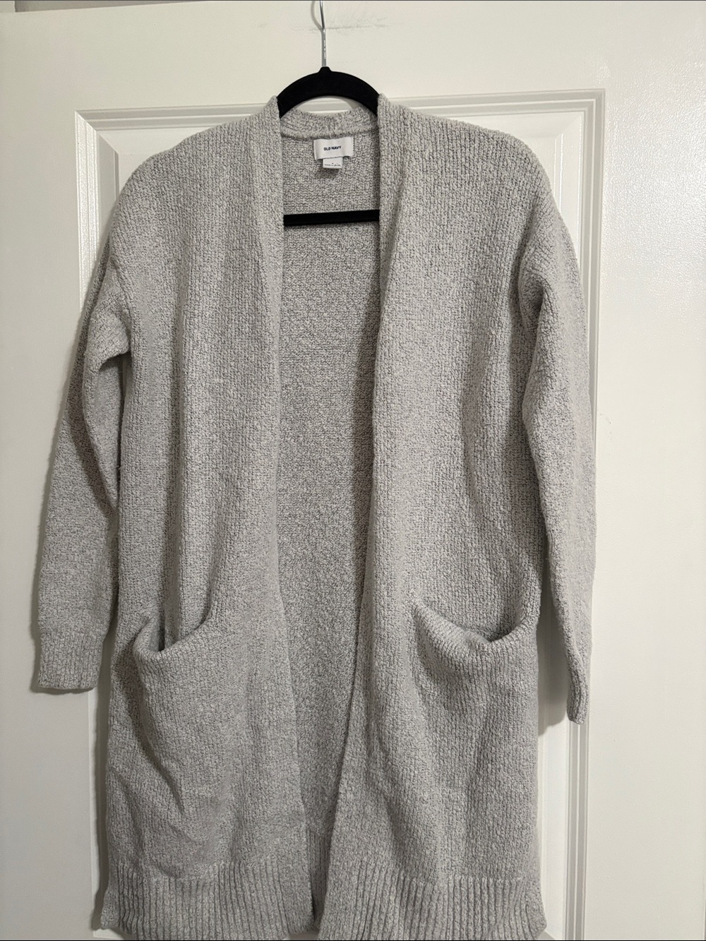 Old Navy Light Gray Open-Front Long Cardigan